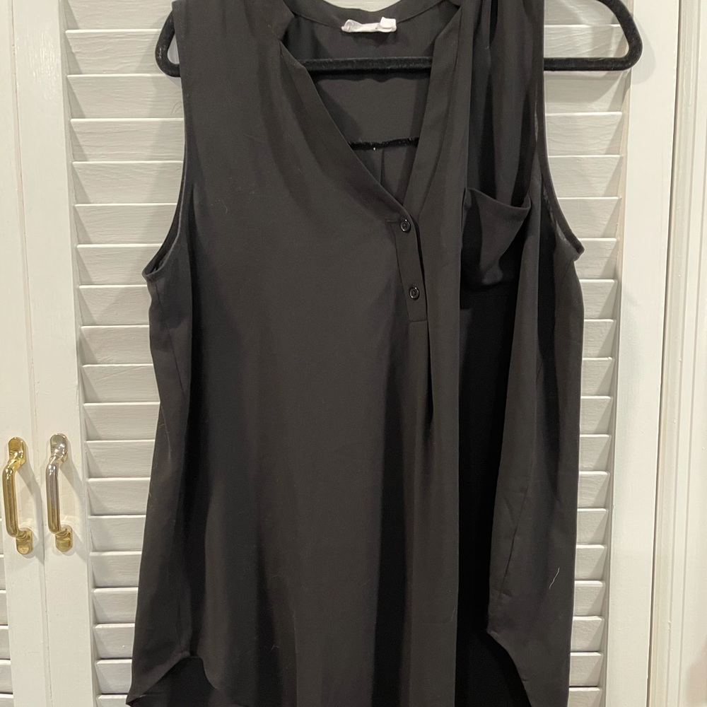 Lush Black Blouse with Pocket